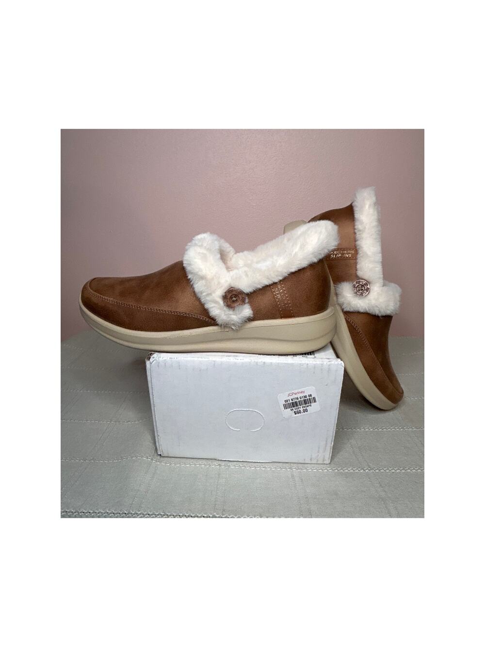 Skechers Women's Cozy Escape Fur Slipper | Chestnut | Size 7.5 M | 168114